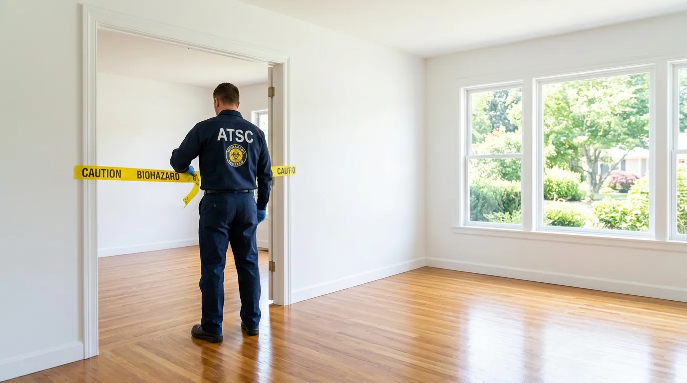Certified biohazard cleanup crew performing Decomposition Cleanup in Kulpsville